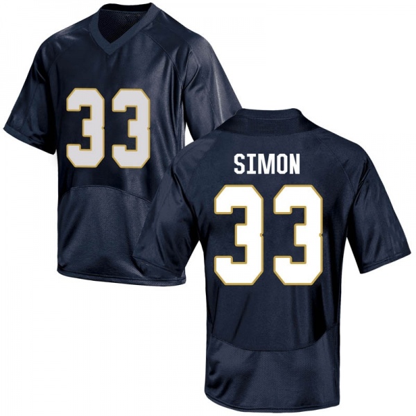 Shayne Simon Notre Dame Fighting Irish NCAA Men's #33 Navy Blue Game College Stitched Football Jersey NZE2455RL
